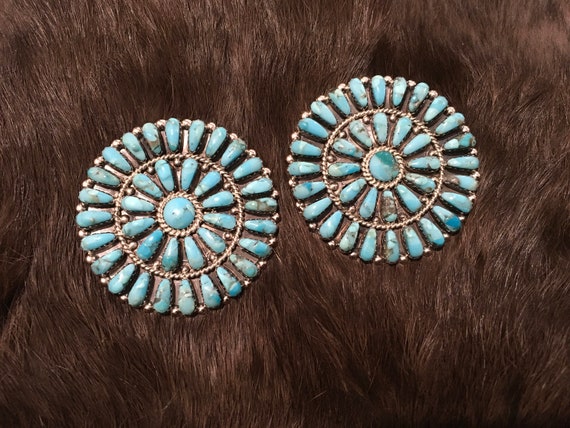 Native American Attractive Rare #8 Turquoise Mine Sterling Silver Earrings Native American Attractive Rare #8 Turquoise Mine Sterling Silver Earrings