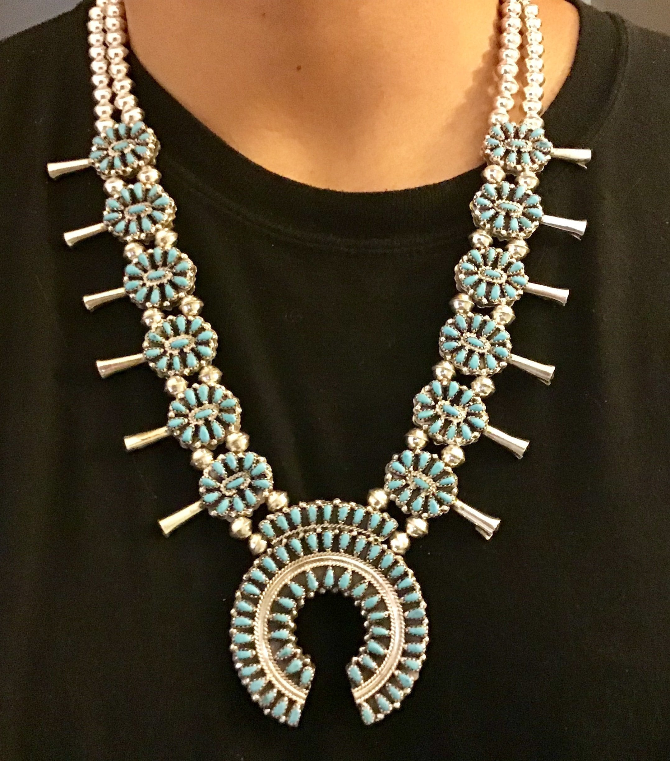 Reversible squash blossom necklace sale