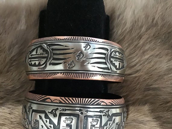 SIGNED Vintage Native America Indian Jewelry Nava… - image 2