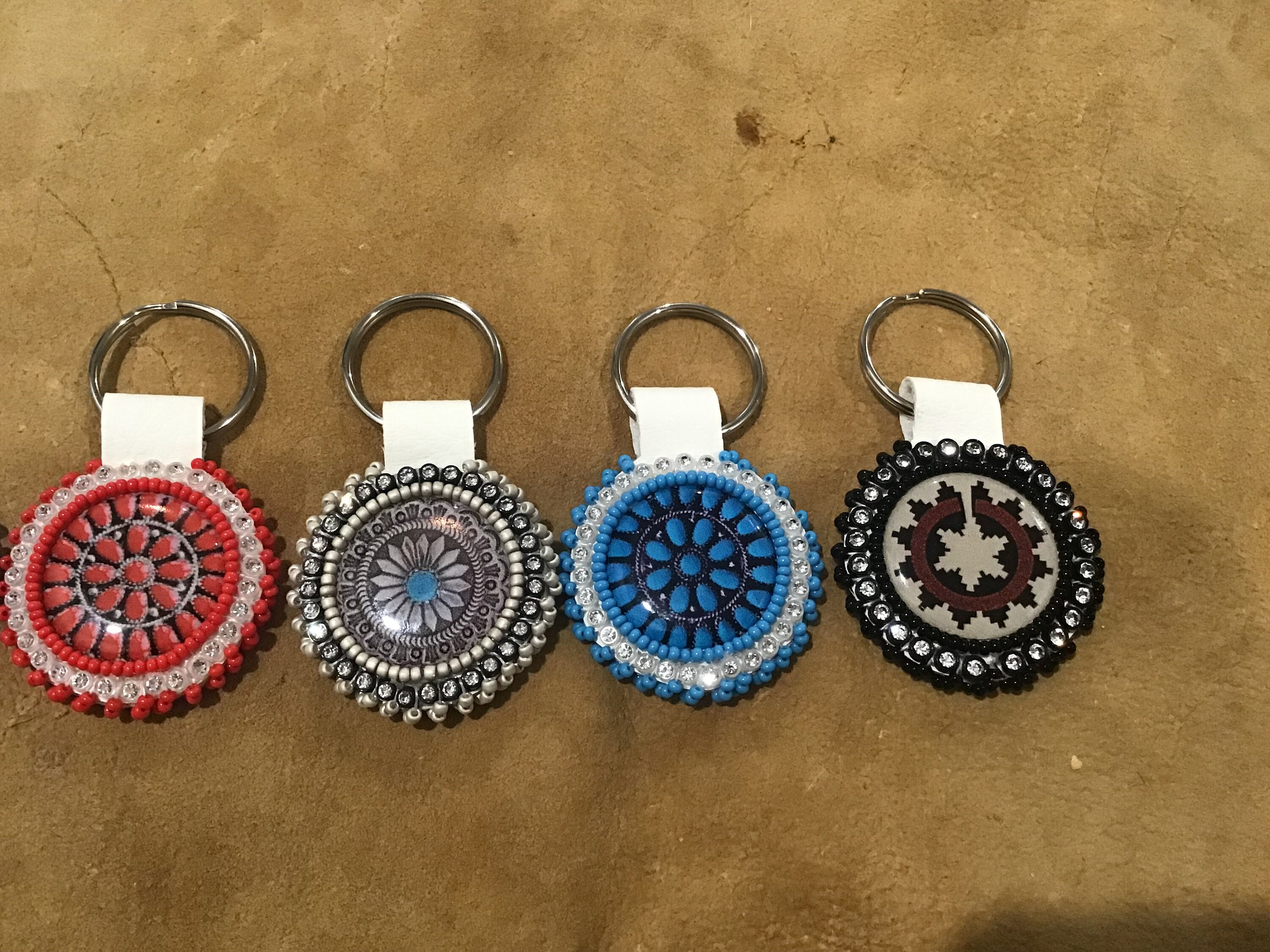 Wedding Basket Native America Indian Jewelry Hand Beaded Keychain