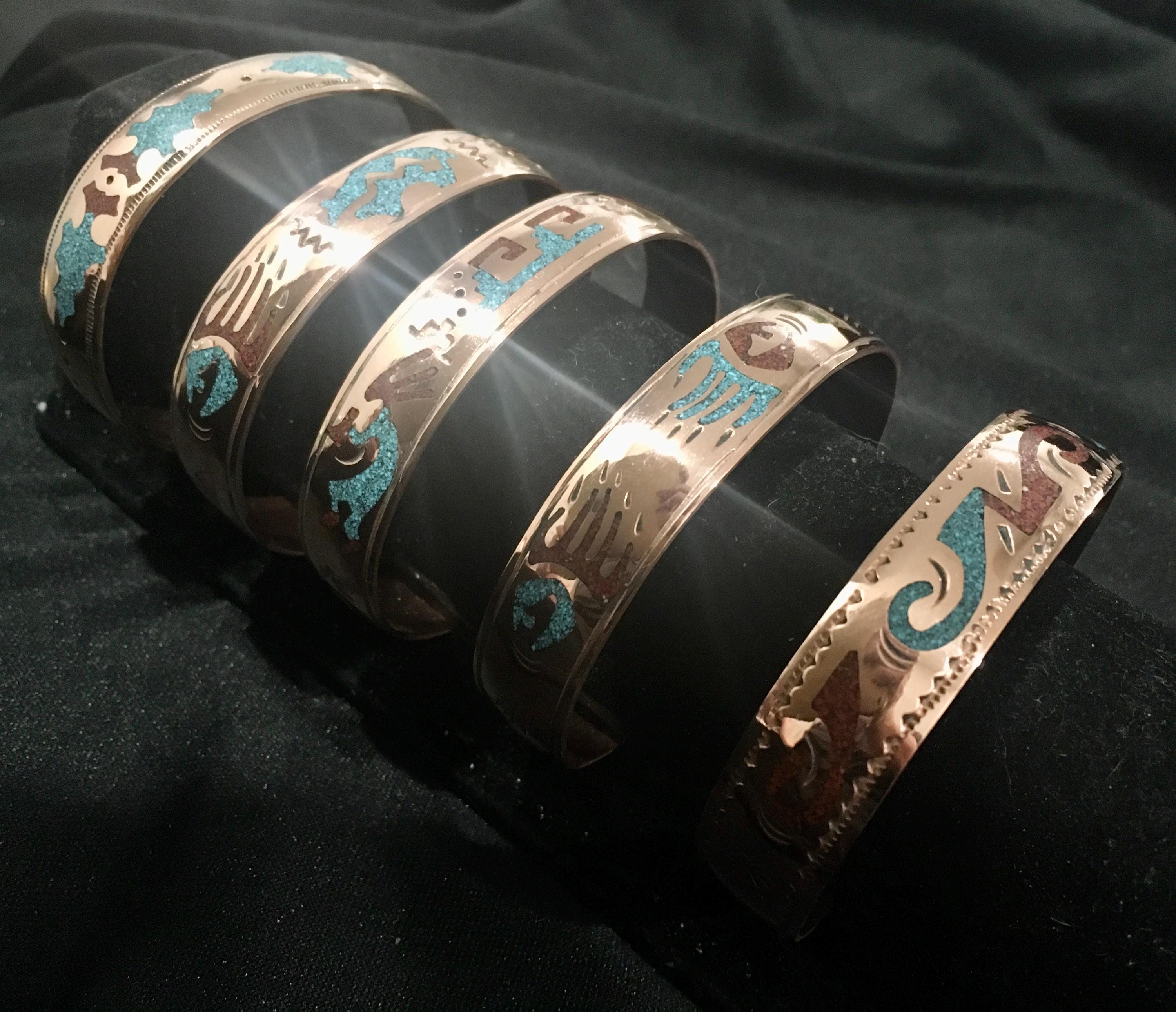 SIGNED Native America Indian Jewelry Copper Navajo Cuff