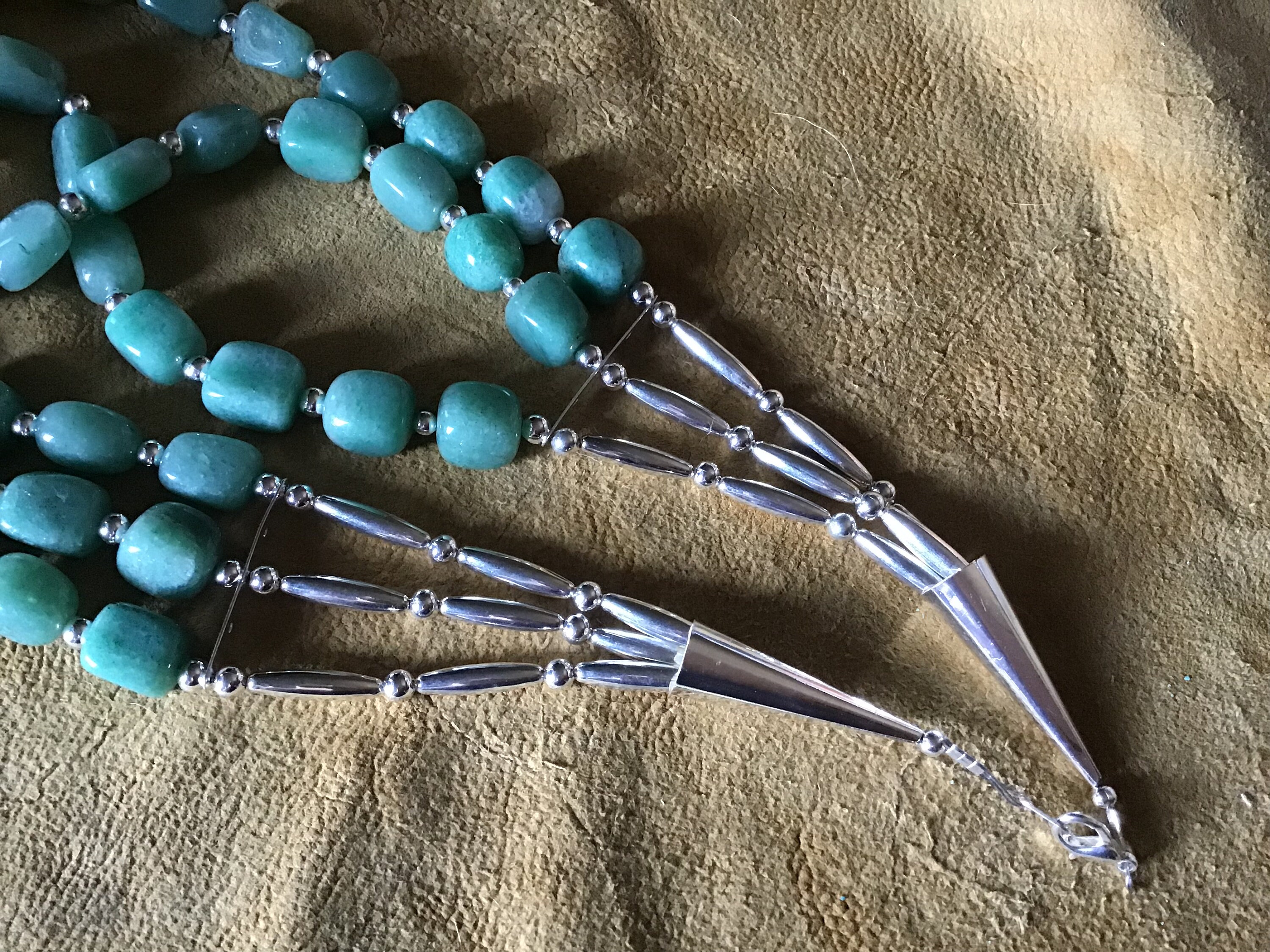 Vintage Native American Indian Jewelry Chunky Sterling Silver Jade