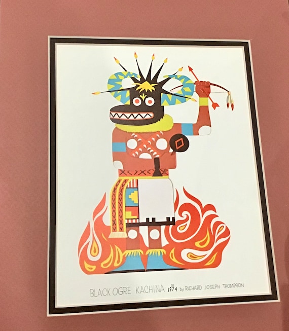 SIGNED Authentic Native American Indian Art Black Ogre Kachina by