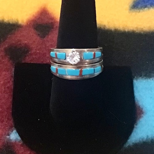 Native America Indian Jewelry Sterling Silver Turquoise Red Coral