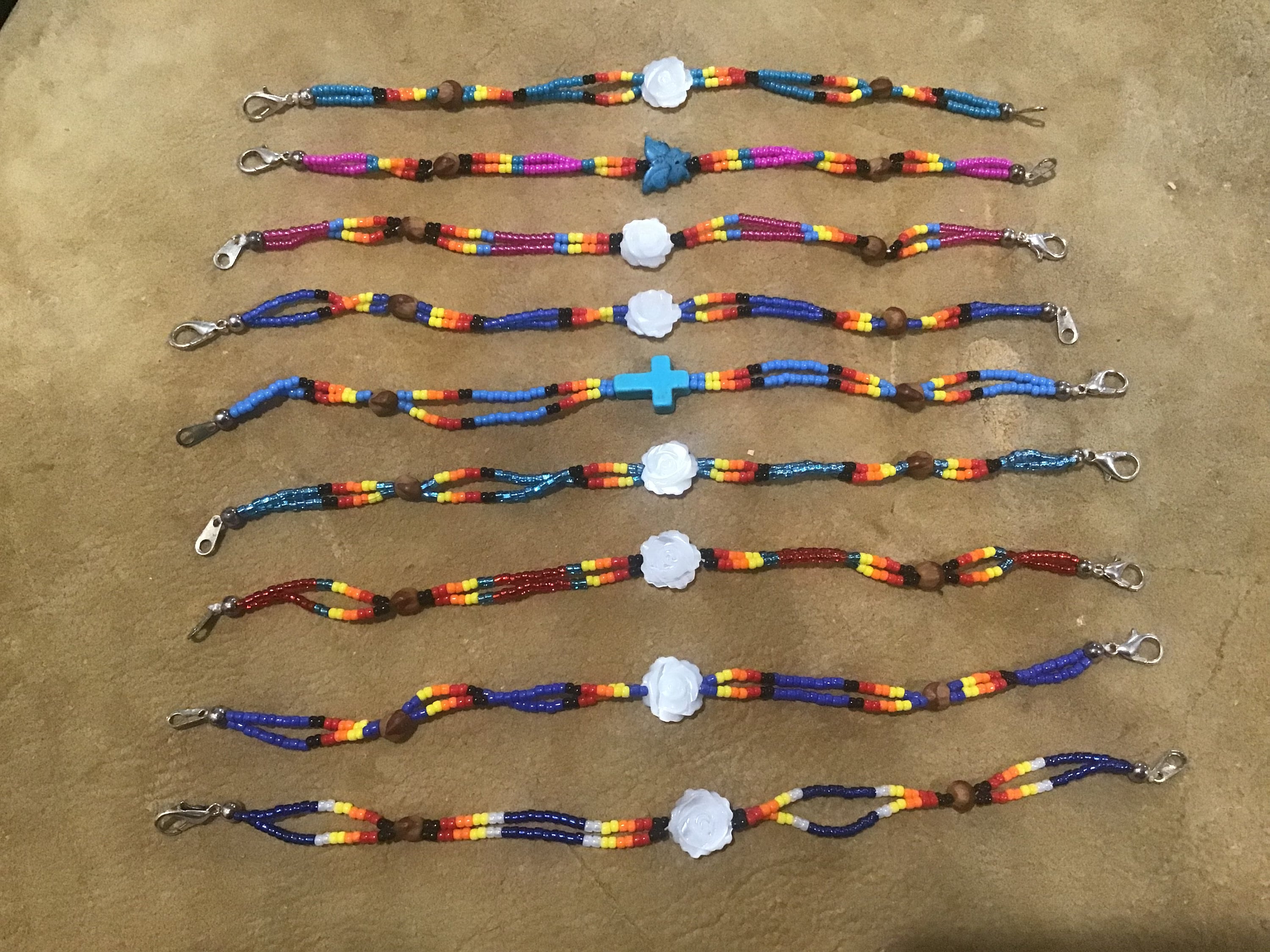 Native American Beaded Bracelet. American Indian. Seed Beads. Loom Bracelet  Traditional Motifs. Boho Gypsie. Brown and Blue - Etsy
