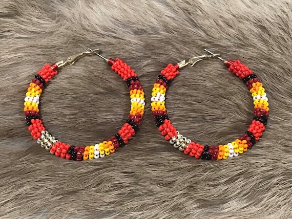 Peyote stitch hoop earrings discount