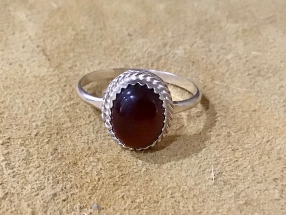 SIGNED Authentic Native America Indian Jewelry Sterling Silver Red