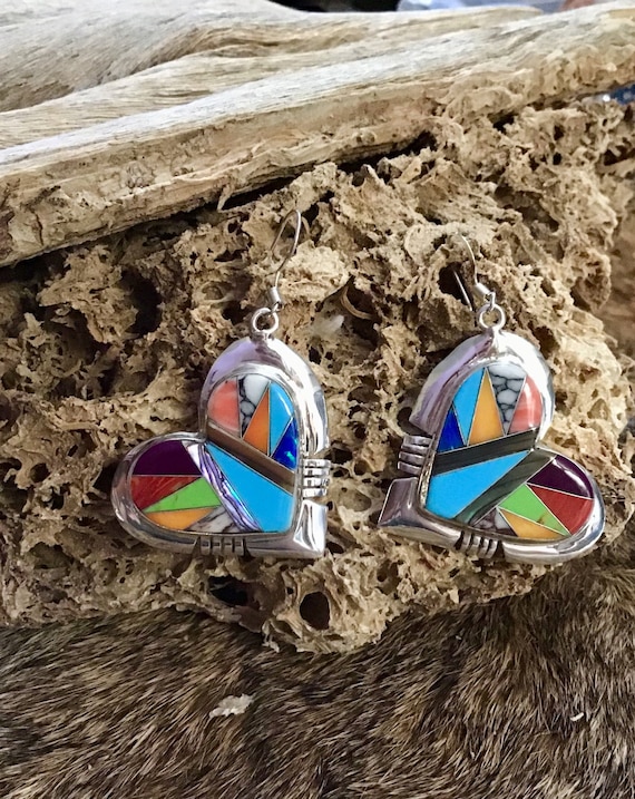 Paua Shell Heart!! Signed Vintage Native American Navajo Sterling Silver Bracelet Paua Shell Heart!! Signed Vintage Native American Navajo Sterling Silver Bracelet