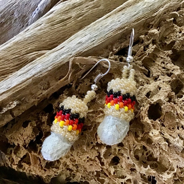 Native America Indianerschmuck Navajo Zuni Hopi Sterling Silber Perlen Leder Ohrringe südwestlichen Schmuck handgefertigt Peyote Stich