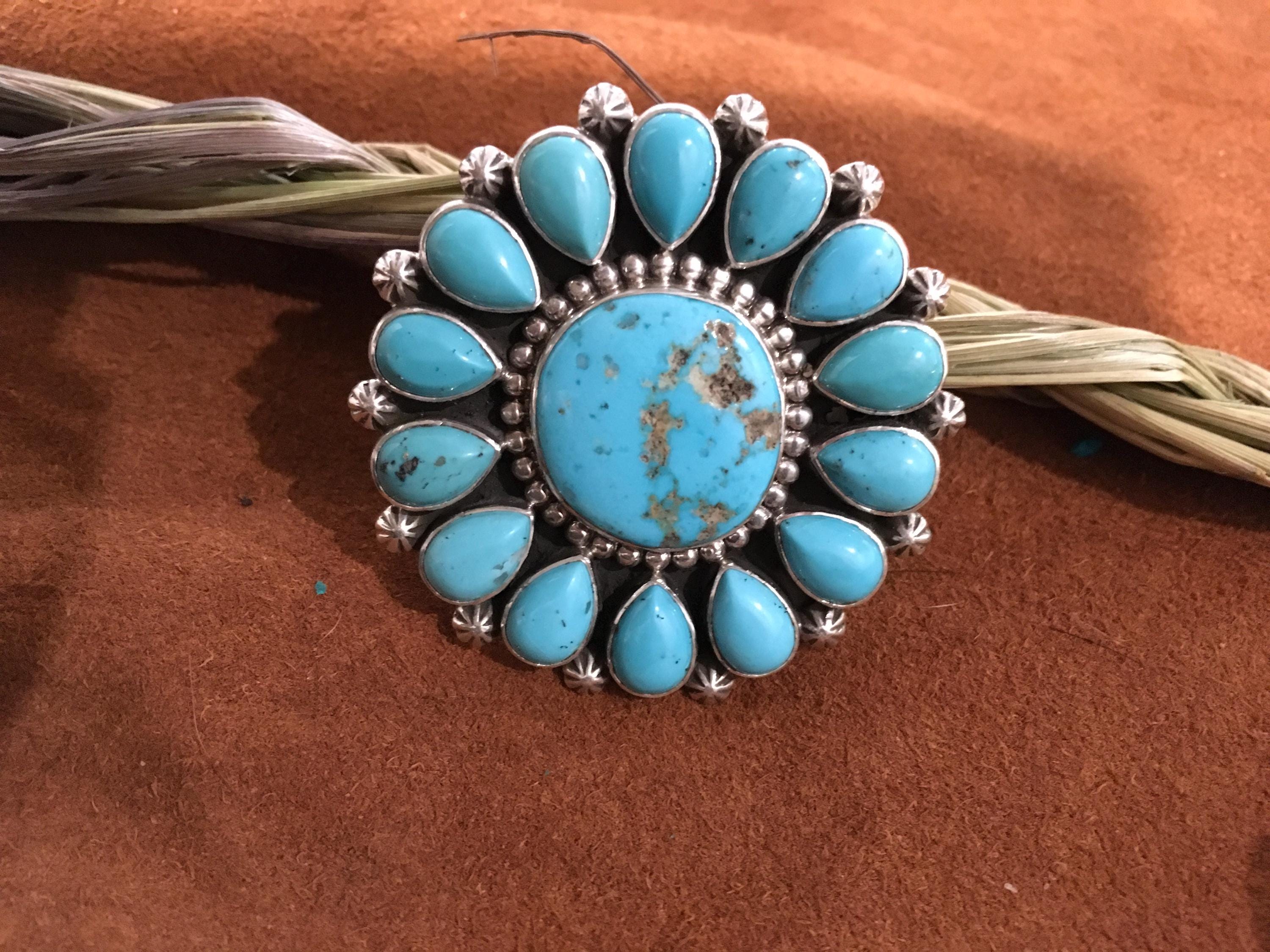SIGNED Vintage Native America Indian Jewelry Navajo Zuni Petit 