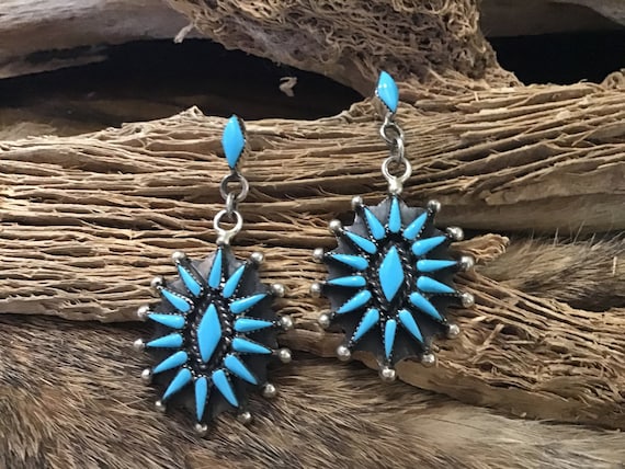 Native America Indian Jewelry Earrings Zuni Sleep… - image 1