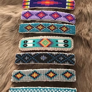 Southwestern Glass Seed Bead Hand Made Barrette Southwestern Glass Seed Bead Hand Made Barrette | eBay main image 4