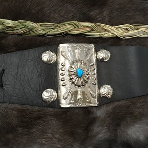 Native American Rare Veteran Marine Corp Vintage Navajo Sterling Silver Turquoise Ketoh Bracelet Native American Rare Veteran Marine Corp Vintage Navajo Sterling Silver Turquoise Ketoh Bracelet