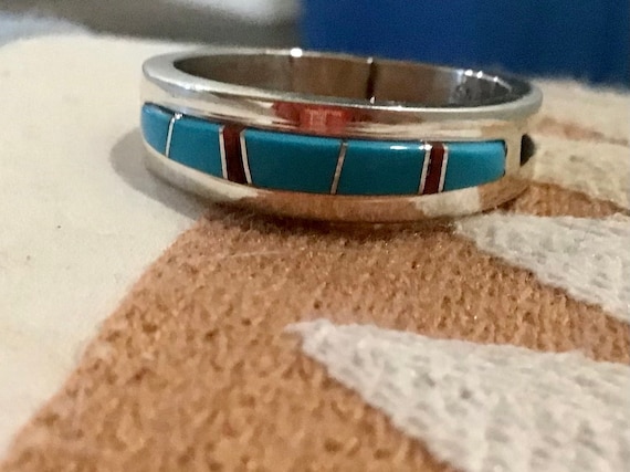 Native America Indian Jewelry Sterling Silver Turquoise Red Coral