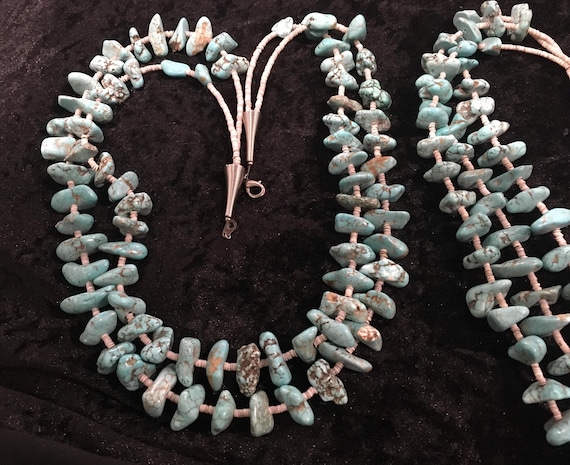 Vintage Authentic Native American Indian Jewelry Chunky Kingman