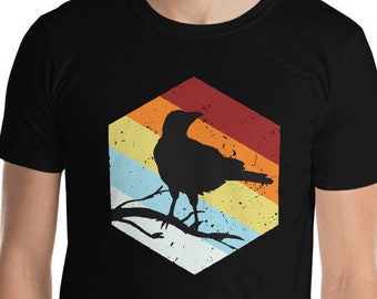 Crow Shirt Black Crow Gift - Retro Vintage Black Raven Crow Short-Sleeve Unisex T-Shirt