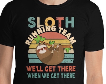 Sloth Running Team Shirt - Retro Vintage Sloth Running Team Short-Sleeve Unisex T-Shirt