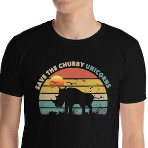 Save The Chubby Unicorns Shirt. Hippo Shirt. Hippo Vintage Retro. Chubby Unicorn Short-Sleeve Unisex T-Shirt