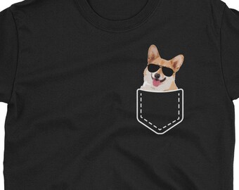 Corgi With Sunglasses Shirt - Corgi Shirt - Corgi Dog Lover - Corgi Gift Short-Sleeve Unisex T-Shirt