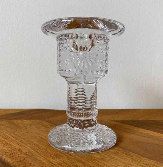 KOSTA BODA＊Bellis＊Candle stand・* Kosta Boda Clear Glass Daisy Motif Candlestick Holder - Made in