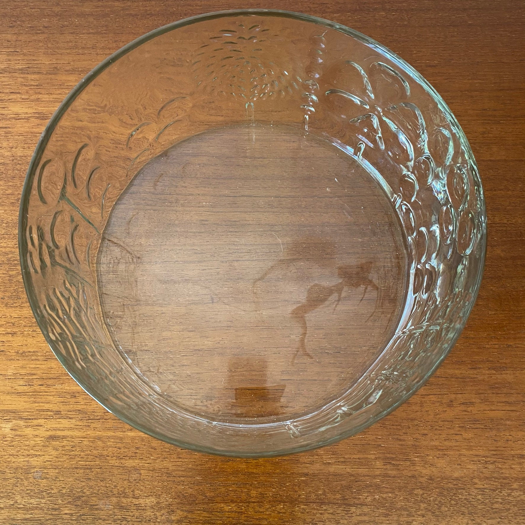 Scandinavian Flora Style Glass Bowl Reminiscent of Iittala Nuutajarvi Arabia Etsy