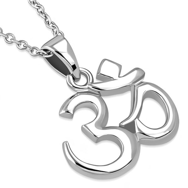 925 Sterling Silver Om Aum Yoga Pendant Necklace