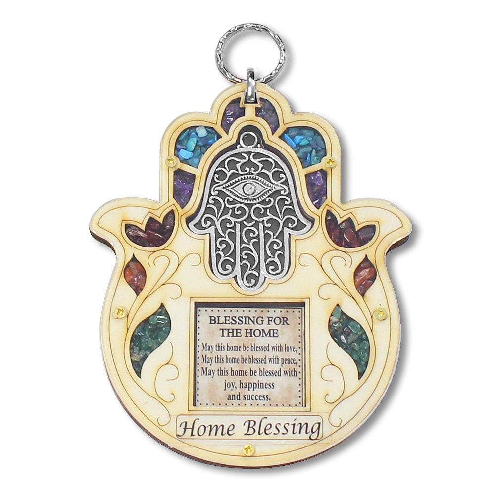 Wooden Hamsa Blessing for Home in English Good Luck Wall - Etsy