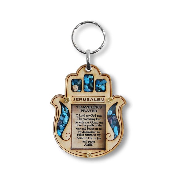 Mano Hamsa Palomas Paz Jerusalén Israel judío Santo Recuerdo Llavero Cadena suerte