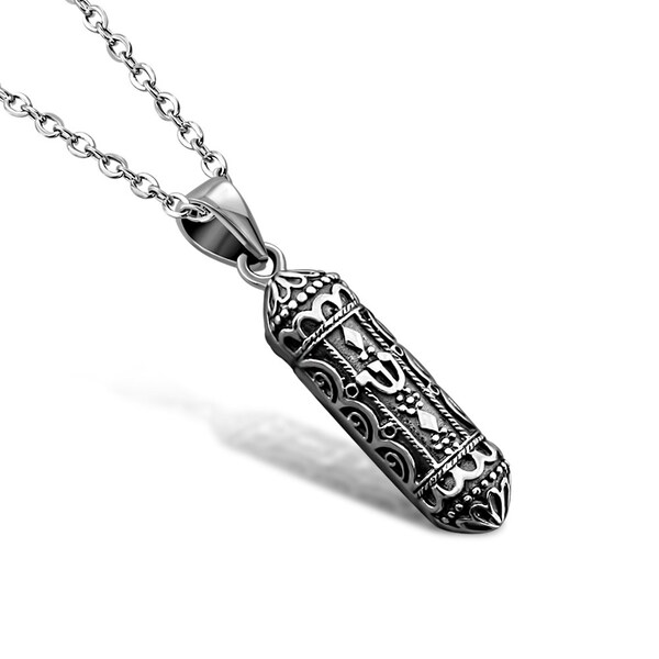 My Daily Styles 925 Sterling Silver Mezuzah Star of David Shin Pendant Necklace