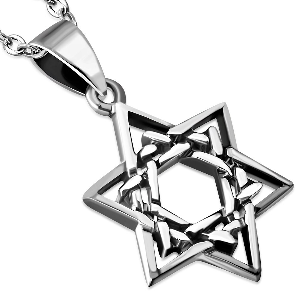 925 Sterling Silver Jewish Star of David Pendant Necklace Etsy