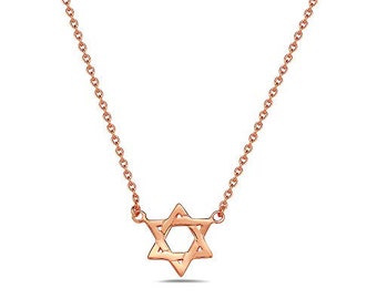 925 Sterling Silver Small Classic Jewish Star of David Pendant Necklace