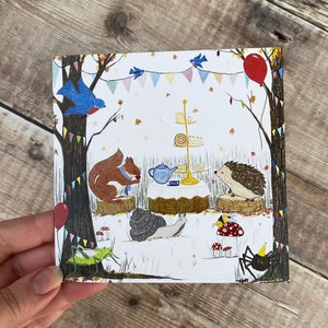 Woodland Card,Wildlife Card,Wildlife Birthday Card,Afternoon Tea Card,Cake Lovers Card,Hedgehog Card,Squirrel Card, Spider Card,Autumn Card