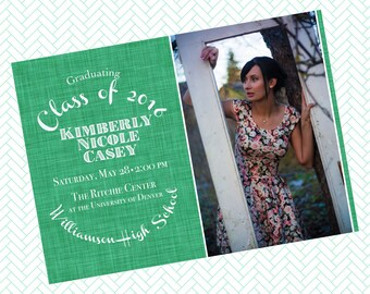 GRADUATION ANNOUNCEMENT | Modern | Personalized Invitation | Digital | PRINTABLE
