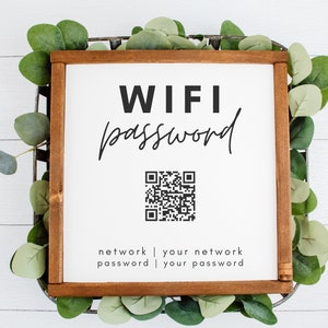 Wifi Printable, QR Code Wifi Sign, QR Wifi, Wifi Sign, Wifi Password Sign Printable, Wifi Qr Code, Wifi Qr, Wifi Qr Code Print