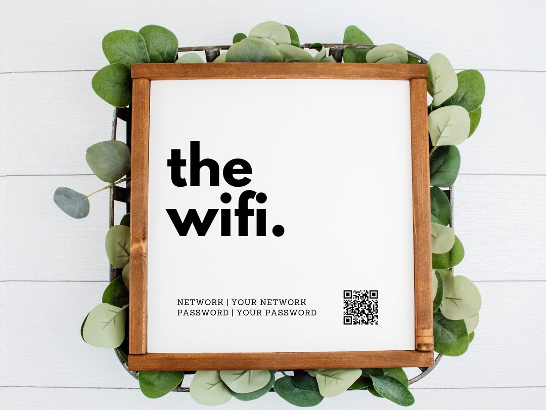 Wifi Printable, QR Code Sign, QR Wifi, Wifi Password Sign Printable ...