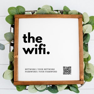 Wifi Printable, QR Code Sign, QR Wifi, Wifi Password Sign Printable, Wifi Qr Code