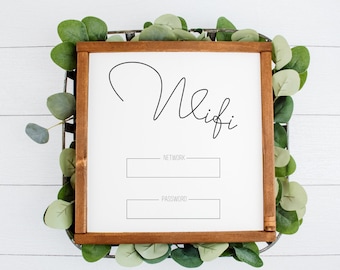 Wifi Printable, Wifi Password Sign, Wifi Password Printable, Wifi Editable