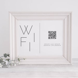 Wifi Printable QR Code Wifi Sign Modern Wifi Wifi Password - Etsy