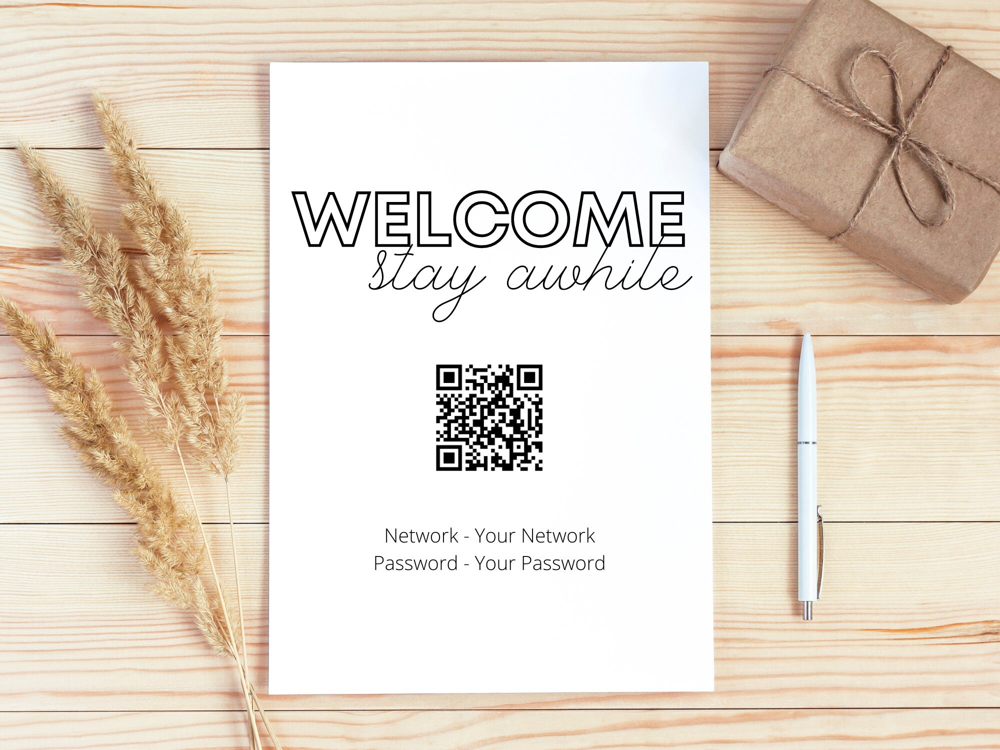 Wifi Printable QR Code Wifi Sign Modern Wifi Wifi Password - Etsy