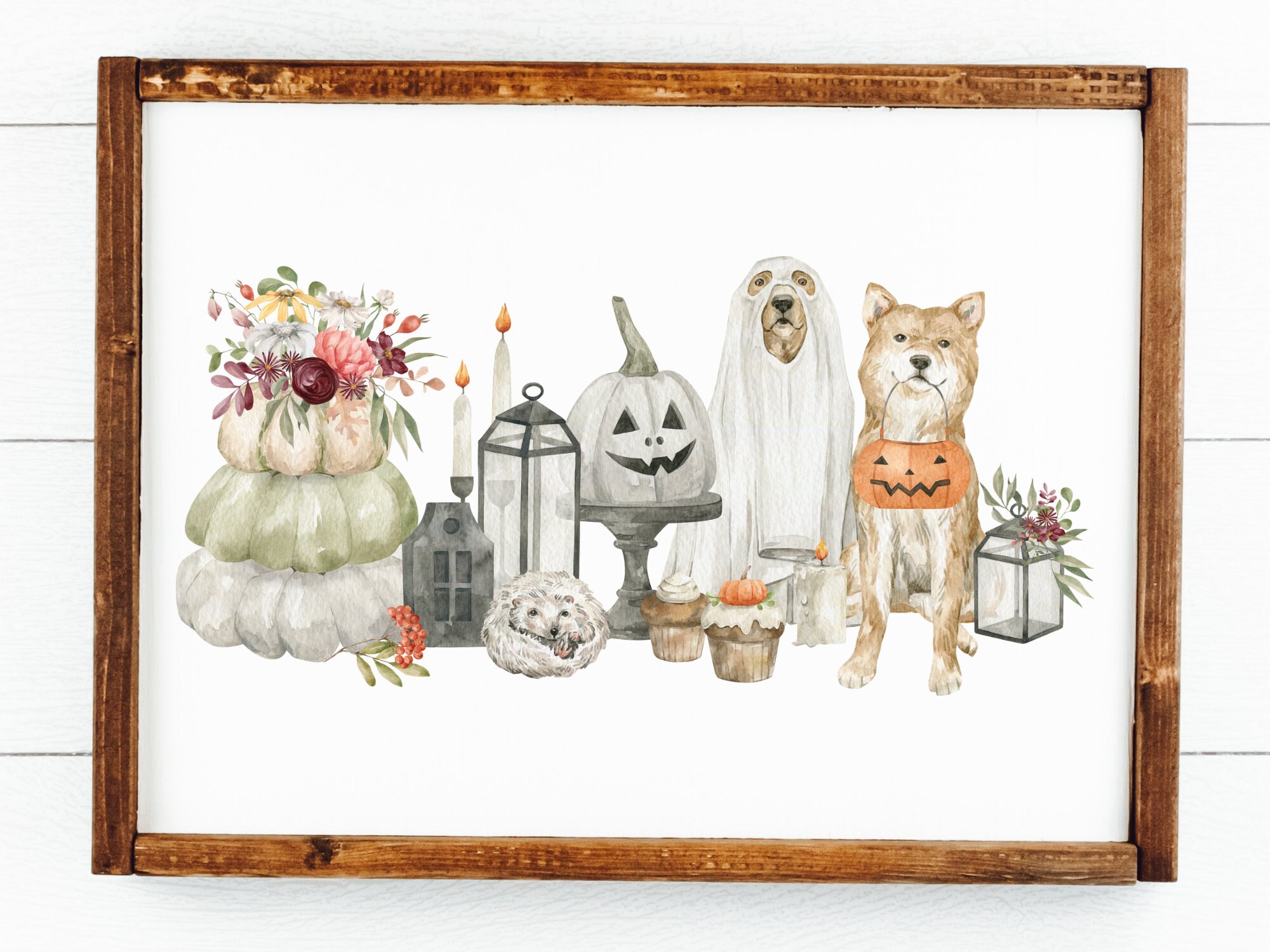 bakke Afslut boble Halloween Dog Print Trick or Treat Dog Watercolor Halloween - Etsy