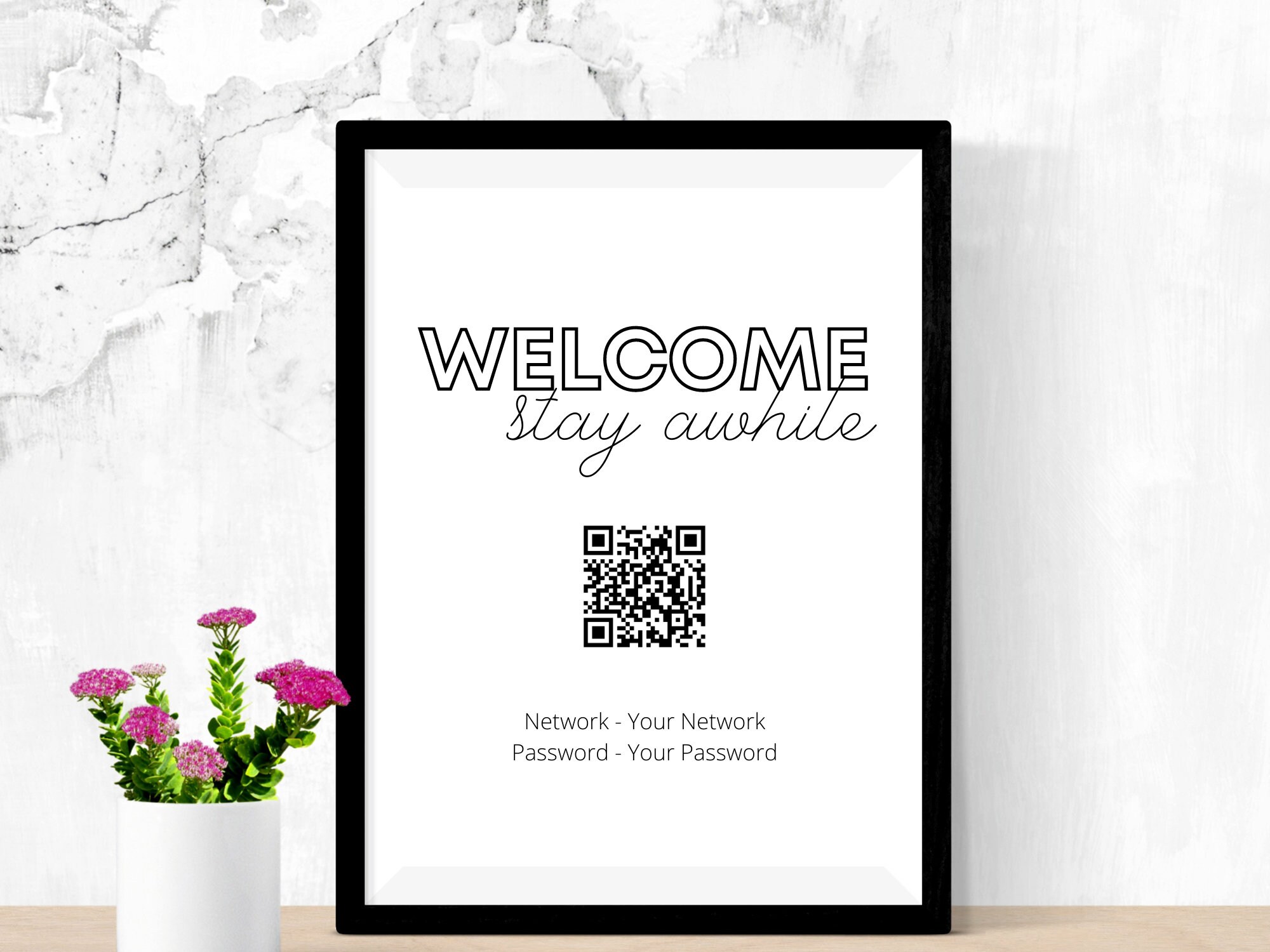 Wifi Printable QR Code Wifi Sign Modern Wifi Wifi Password - Etsy