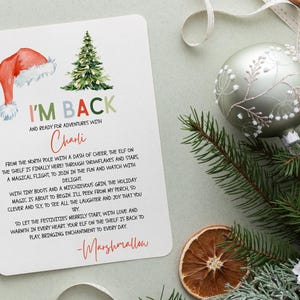 Welcome Back Elf, Christmas Elf Printable, Personalized Letter from Elf, Editable Template