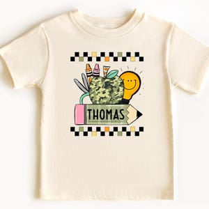 Boys Name Shirt Custom Back To School Shirt Toddler First Day of School Tee Kindergarten Shirt With Name First Day School Outfit 1008
