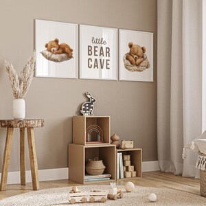 Bear Nursery Wall Art Set of 3 Prints Bear Nursery Decor Teddy Bear ...