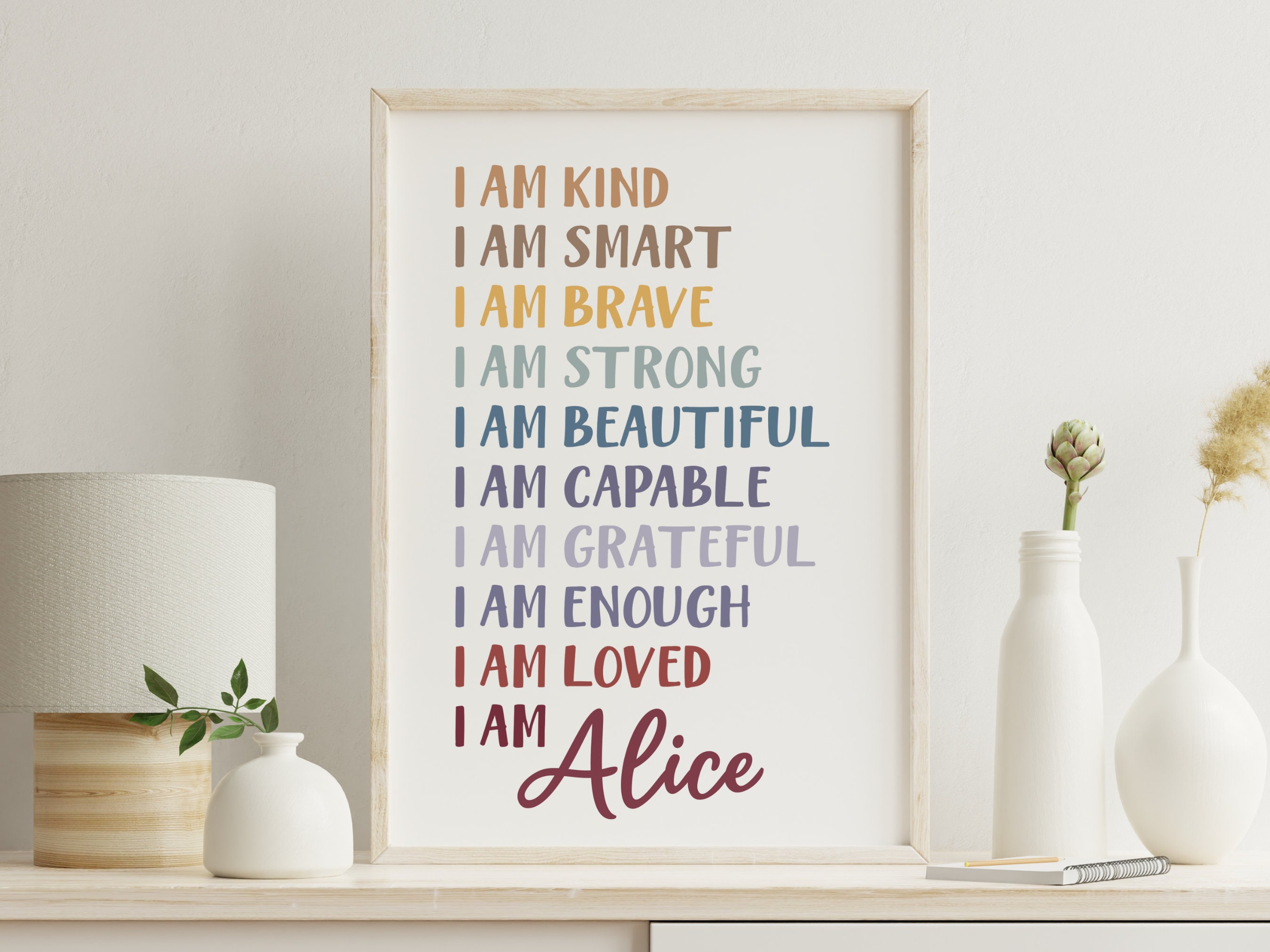 Motivational Gift for Teenage Girl Personalized Gift Positive Affirmation Wall Art Teenage Girl Gift 16 Birthday Girl Gift 15 Year Old 100A