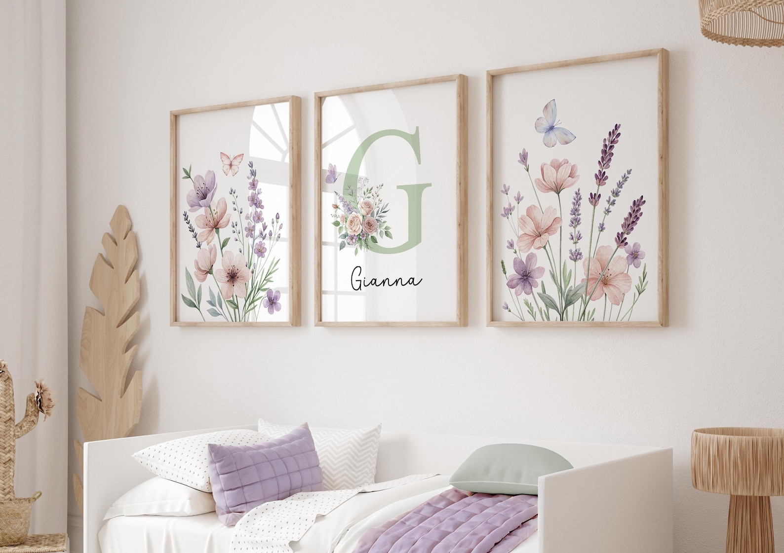 Floral Nursery Prints, Girl Nursery Decor Boho Nursery Wall Art Set ...