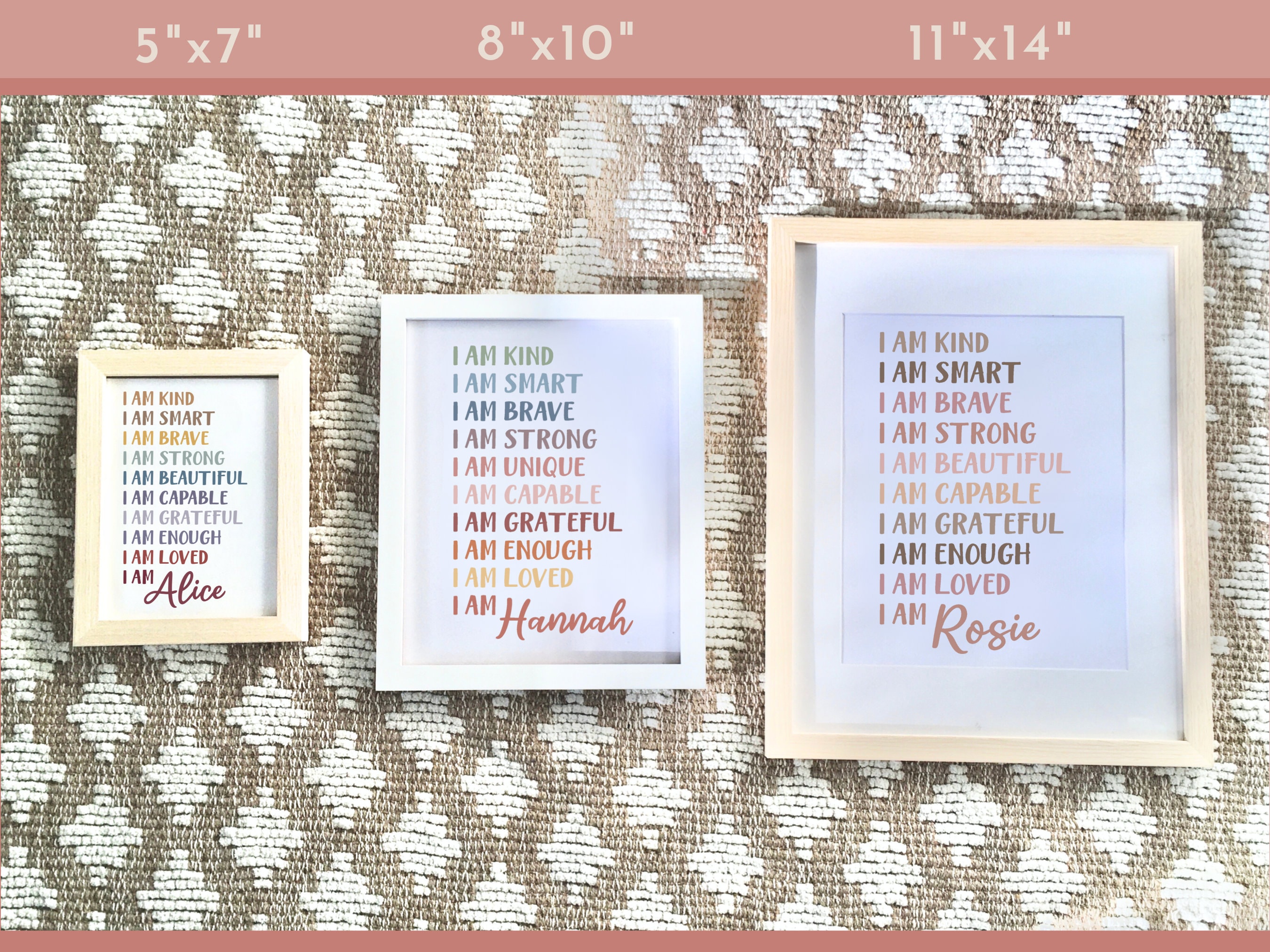 Motivational Gift for Teenage Girl Personalized Gift Positive Affirmation Wall Art Teenage Girl Gift 16 Birthday Girl Gift 15 Year Old 100A