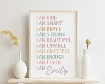 Motivational Gift for Teenage Girl Personalized Gift Positive Affirmation Wall Art Teenage Girl Gift 16 Birthday Girl Gift 15 Year Old 100A