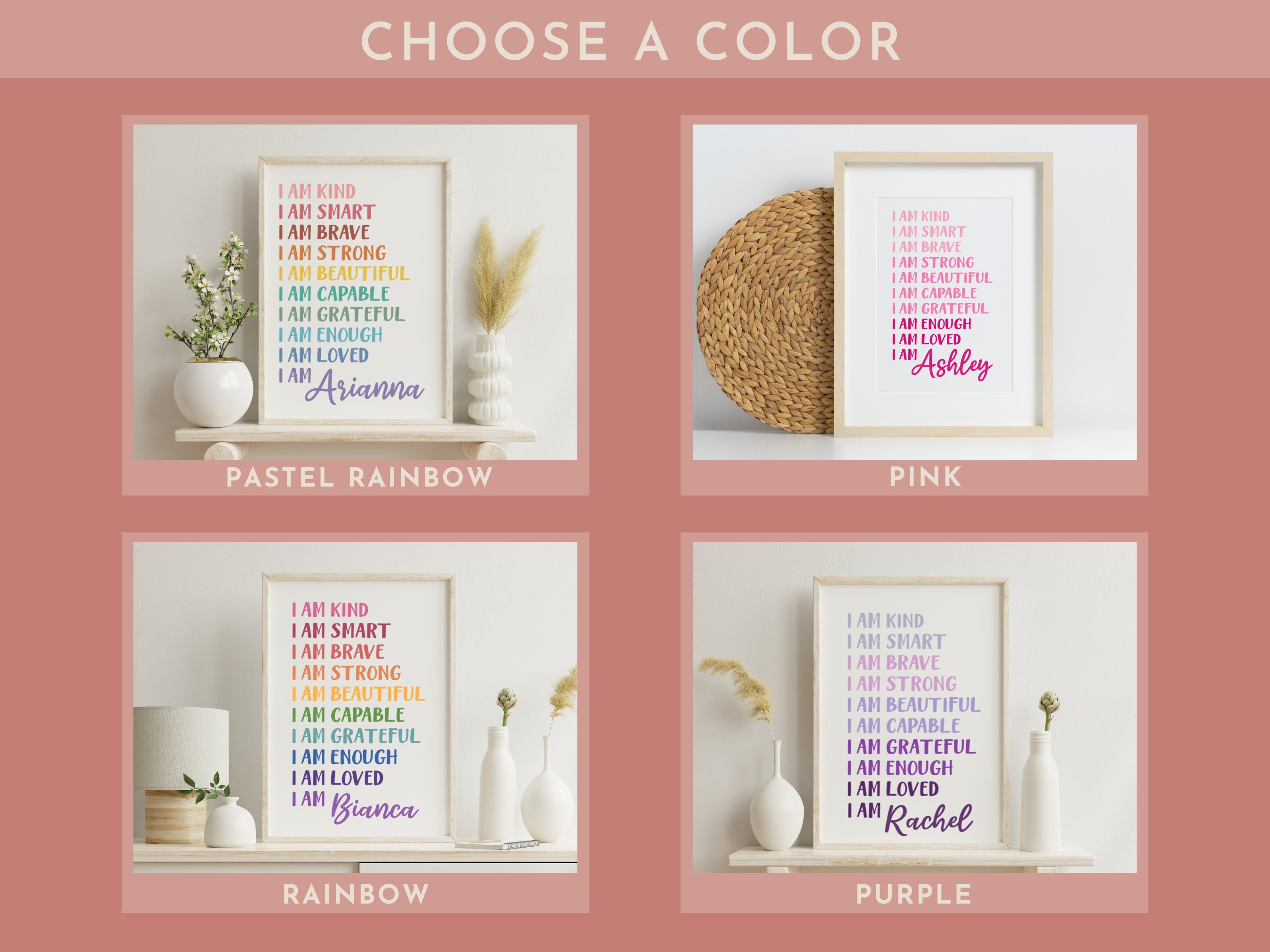Motivational Gift for Teenage Girl Personalized Gift Positive Affirmation Wall Art Teenage Girl Gift 16 Birthday Girl Gift 15 Year Old 100A