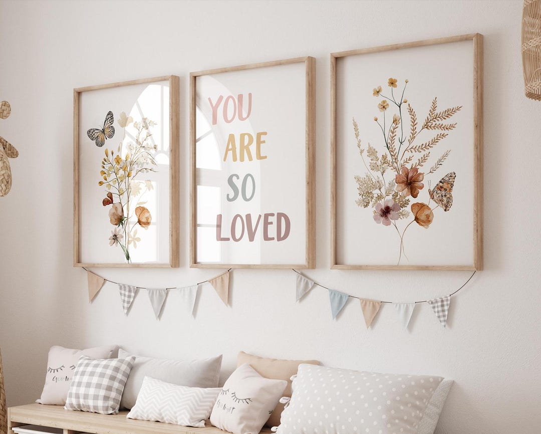 Wildflower Nursery Wall Art Boho Girl Nursery Wildflower Print Baby ...